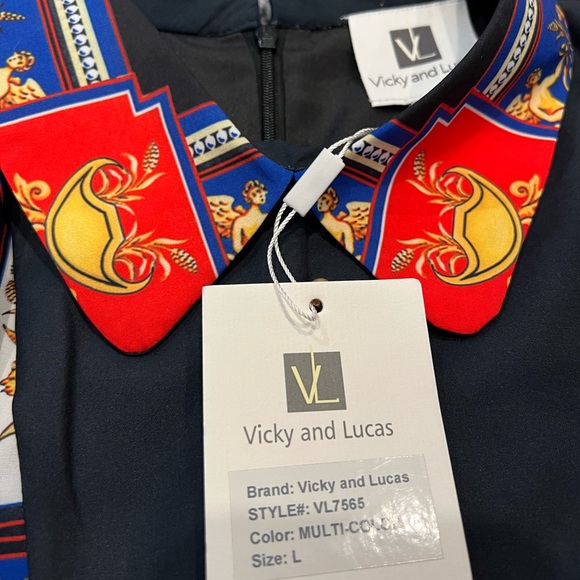 Multicolor navy blue dress - Picture 5 of 6